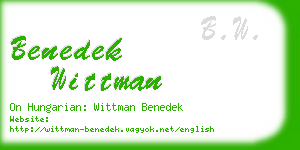 benedek wittman business card